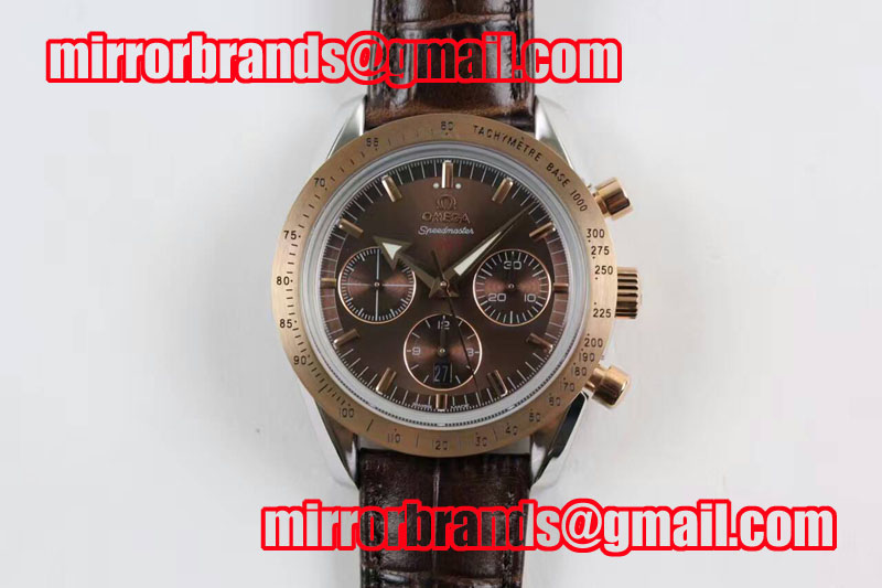 Omega Speedmaster '57 RG Brown Dial on Brown Leather Strap A7750