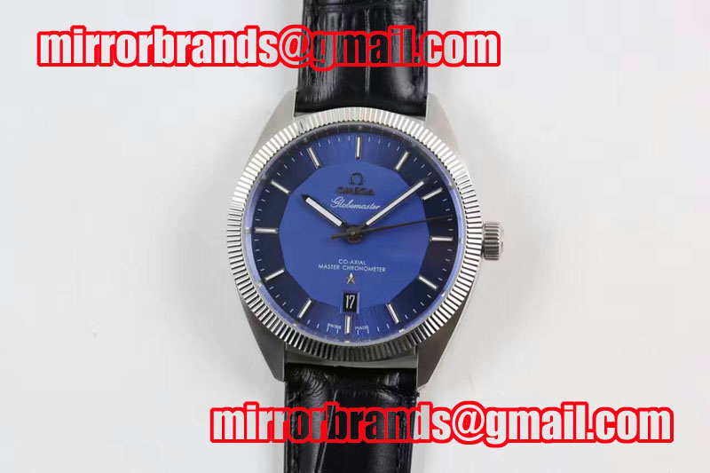 Omega Globemaster Master Chronometer SS V6F Best Edition Blue Dial on Blue Leather Strap A8900
