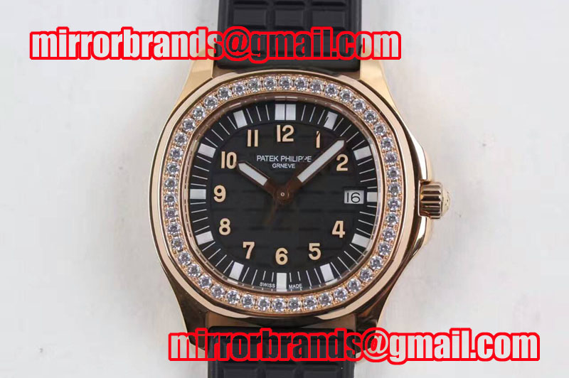 Patek Philippe Aquanaut Luce RG Black Textured Dial on Black Rubber Strap A23 Quartz