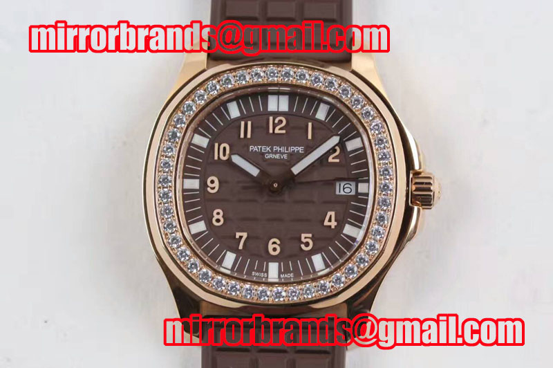 Patek Philippe Aquanaut Luce RG Brown Textured Dial on Brown Rubber Strap A23 Quartz