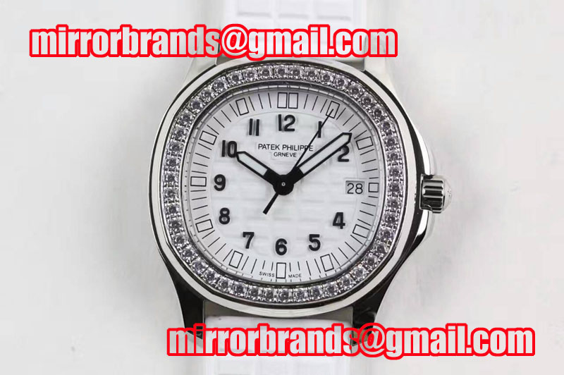 Patek Philippe Aquanaut Luce SS White Textured Dial on White Rubber Strap A23 Quartz