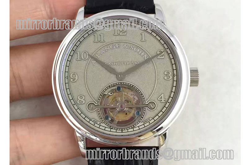 A.Lange & Sohne 1815 Tourbillon Handwerkskunst SS White Dial on Black Leather Strap Cal.L02.1