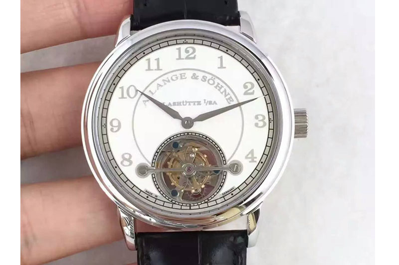A.Lange & Sohne 1815 Tourbillon Handwerkskunst SS White Dial on Black Leather Strap Cal.L02.1