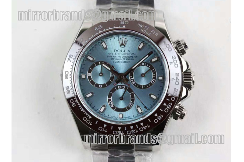 Rolex Daytona 116506 1:1 Noob Best Edition Brown Ceramic Bezel Ice Blue Dial on SS Bracelet A7750