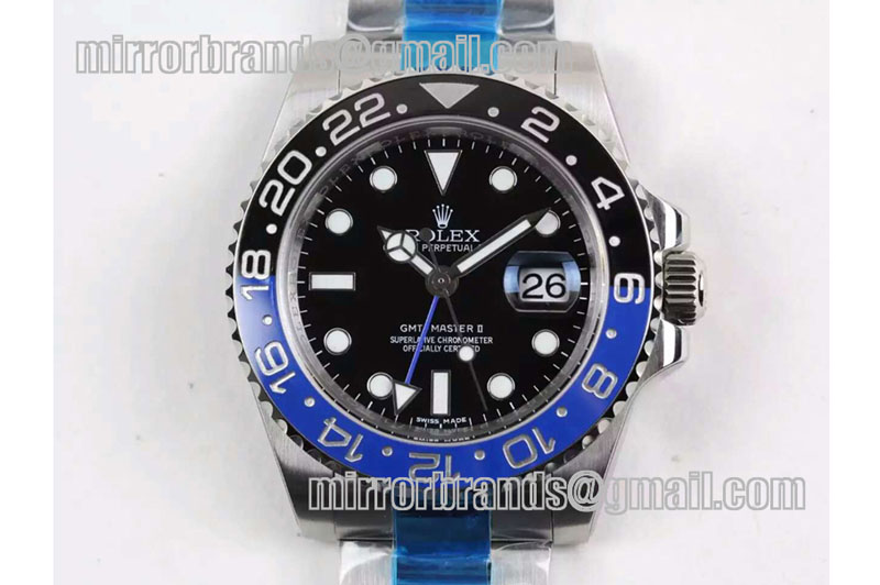 Rolex GMT-Master II 116710 BLNR V7 Black/Blue Ceramic 1:1 Noob Best Edition A3187 (Correct Hand Stack)