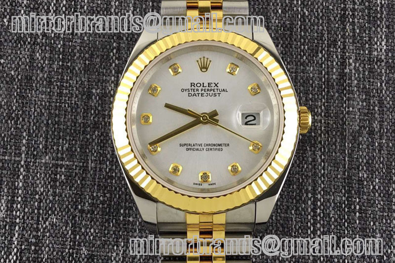Rolex Datejust 116333 SS/YG TT Wrapped Jubile Diamond White Dial Swiss Eta 2836