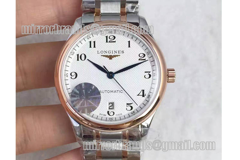 Longines Masters Collection SS/RG/LE White Asian 2836