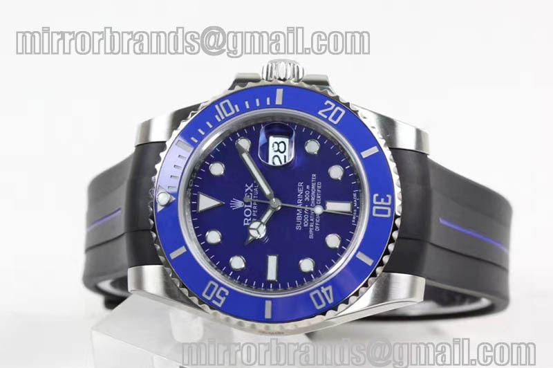 Rolex Submariner 116619 LB Blue Ceramic V7 1:1 Noob Best Edition Rubber B Strap SA3135