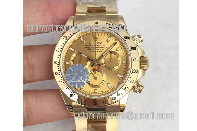 Rolex Daytona 116508 YG JF 1:1 Best Edition YG Dial on YG Bracelet A7750