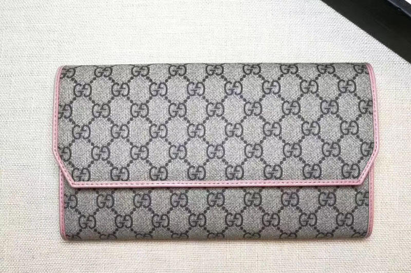 Gucci 163252 GG Canvas Continental Wallet Pink