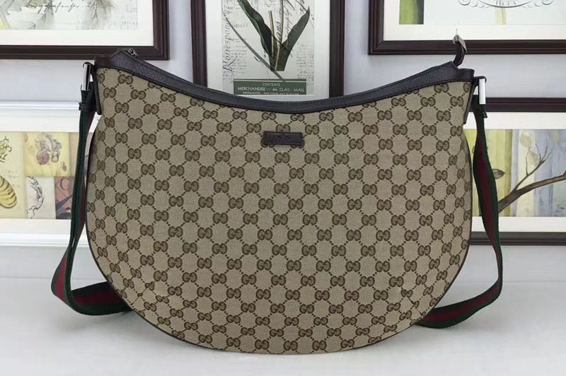 Gucci 189752 GG Canvas Large Messenger Bag Coffee
