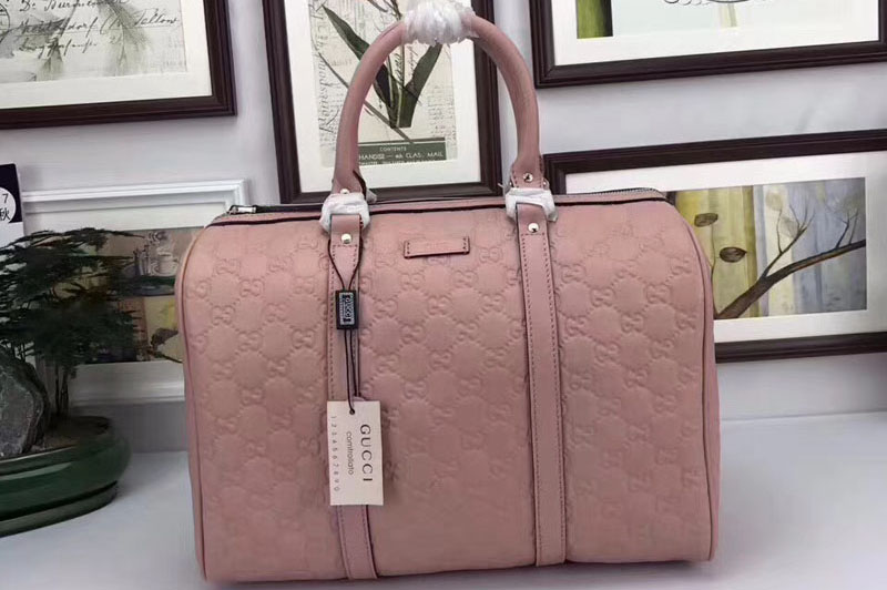 Gucci 193603 Joy Boston Bag Signature Leather Pink