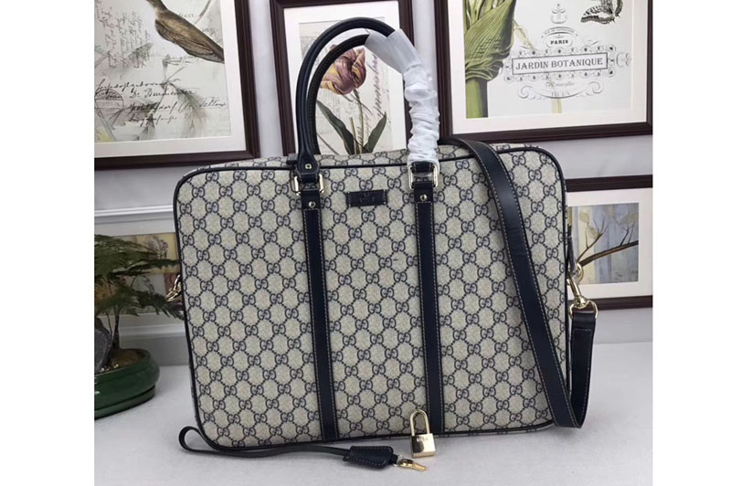 Gucci 201480 GG Supreme Briefcase Bags Blue
