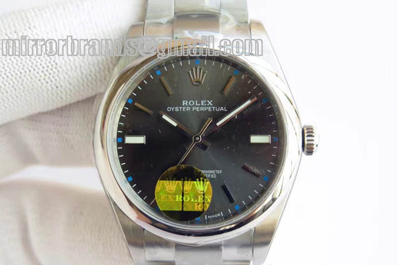 Rolex Osyter Perpetual 114300 SS/SS Dark Rhodium Grey A-2836