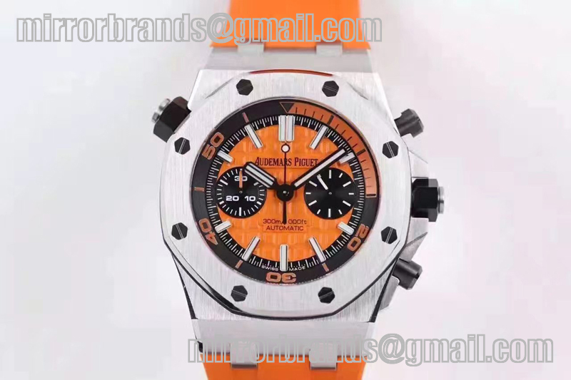 Audemars Piguet Royal Oak Offshore Diver Chronograph Orange JF 1:1 Best Edition on Orange Rubber Strap A3126 V2 (Free XS Strap)