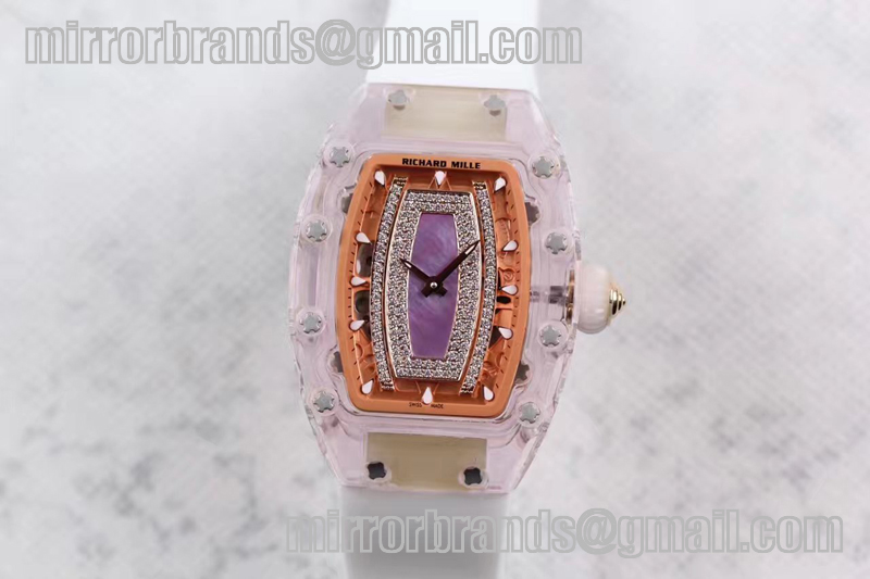 Richard Mille RM 007 Lady Transparent Case Purple MOP Diamonds Dial 6T51