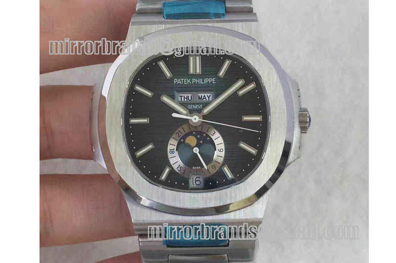 Patek Philippe Patek Philippe Nautilus 5726 Complicated SS Black Textured Dial on SS Bracelet A324