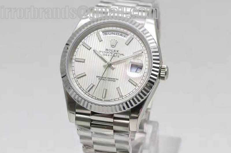 Rolex Day-Date 40 228239 Noob 1:1 Best Edition White Dial on SS President Bracelet A3255