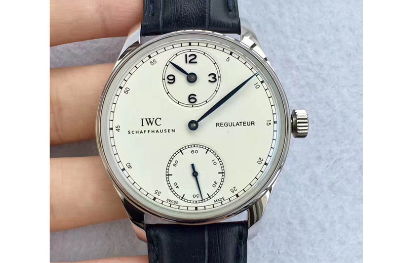 IWC Portuguese Regulator SS/LE White Dial Blue Marker IW54440 Cal.98245