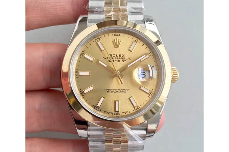 Rolex DateJust 41 126303 Noob YG Wrapped Gold Dial Stick Marker Jubilee A3235