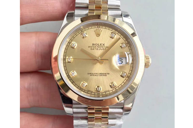 Rolex DateJust 41 126303 Noob YG Wrapped Gold Dial Diamond Marker Jubilee A3235