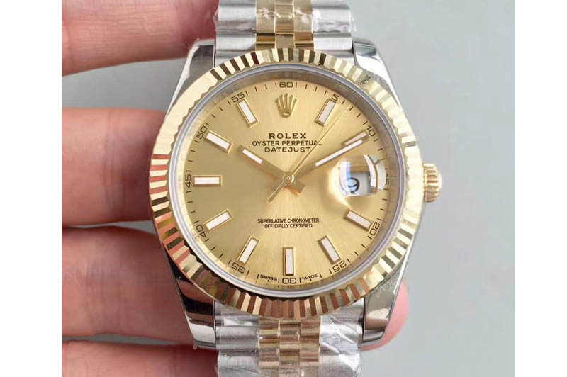 Rolex DateJust 41 126333 Noob YG Wrapped Gold Dial Stick Markers Jubilee A3235