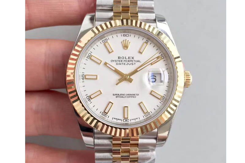 Rolex DateJust 41 126333 Noob YG Wrapped White Dial Stick Markers Jubilee A3235