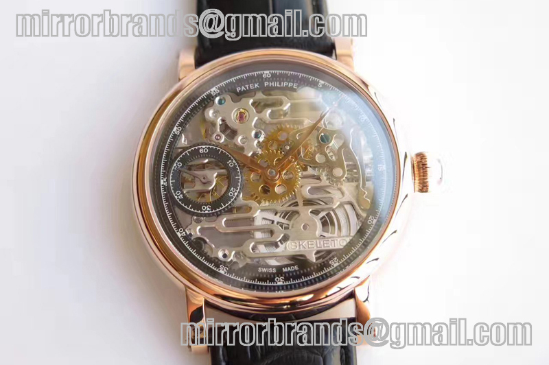 Patek Philippe RG Skeleton Black Dail Asian Hand 6497