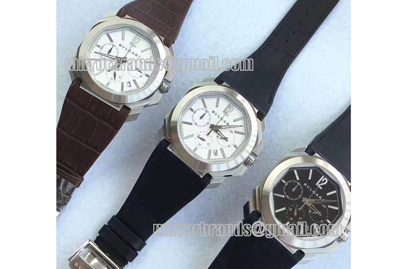 Bulgari Octo Velocissimo Chronograph Watches White/Black Dial