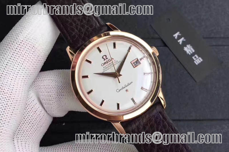 Omega Constellation Certified Chronometer Men's RG Wrist Watch Black/White