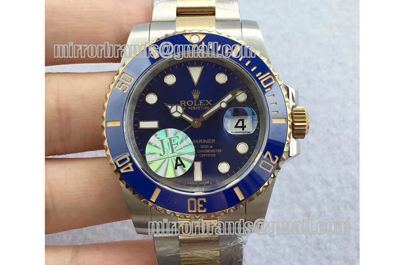 Rolex Submariner 116613 LB SS/YG Blue Dial on SS/YG Bracelet On SH3135