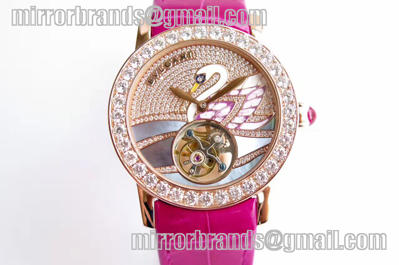Bulgari Il Giardino Lariano Pink RG/LE Tourbillion Diamond Bezel
