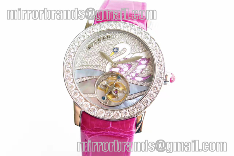 Bulgari Il Giardino Lariano Pink SS/LE Tourbillion Diamond Bezel