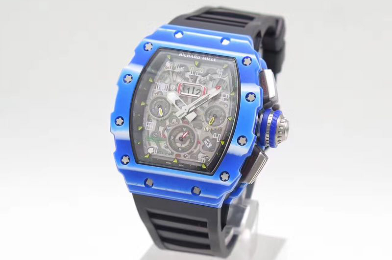 Richard Mille RM11-03 Chrono PVD Blue Plastic Bezel A7750