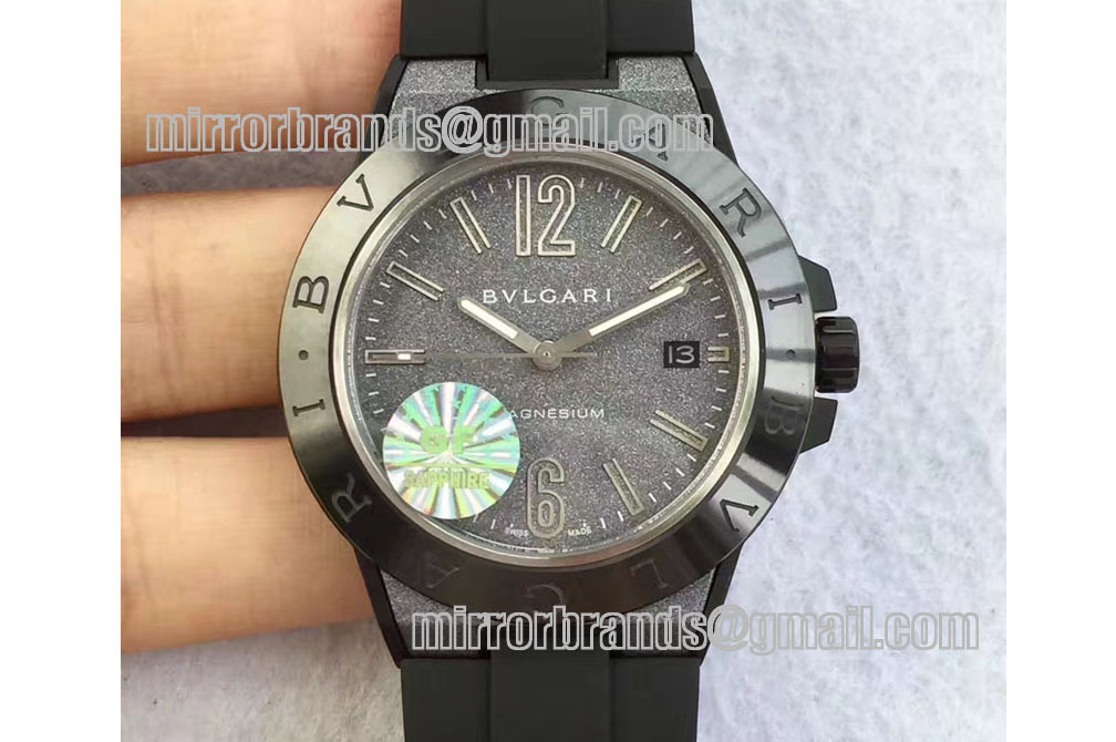 Bvlgari Diagono Magnesium PVD Gray Textured Dial MIYOTA 9015