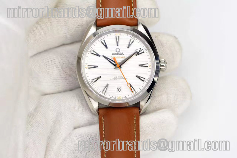 Omega Aqua Terra 150M SS XF Best Edition White Dial on Brown Leather A8500