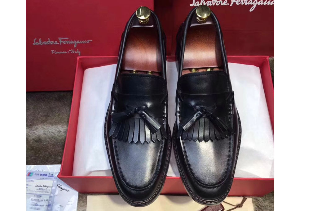 Ferragamo TASSEL AND KILTIE SLIP-ON Loafer and Shoes Black