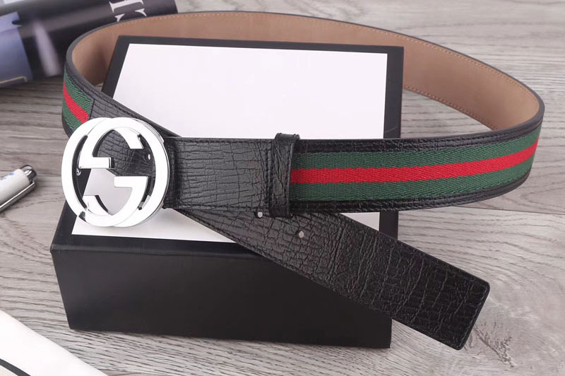 Gucci 40mm Nylon Web belt with Double G buckle 400593