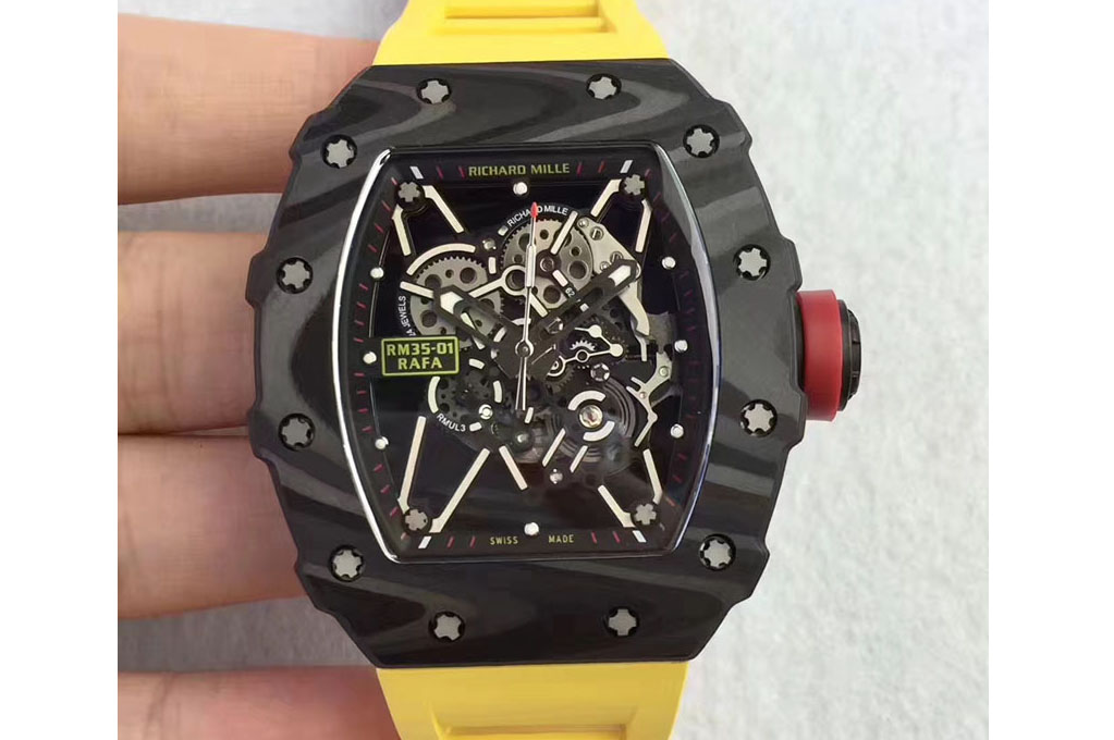 Richard Mille RM 035-01 RAFA Forged Carbon KVF Best Edition Yellow Strap