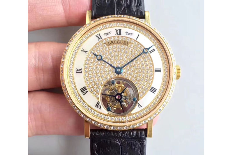 Breguet Jubilee Tourbillon 5 Days YG Full Paved Diamonds Dial
