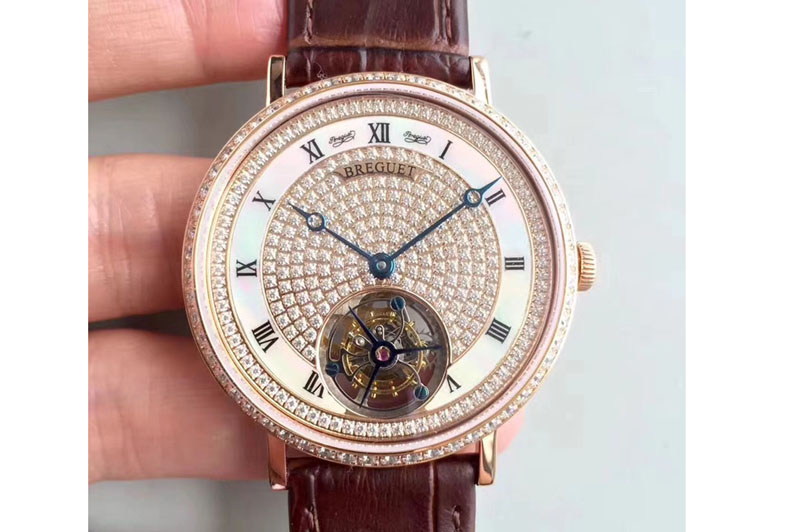 Breguet Jubilee Tourbillon 5 Days RG Full Paved Diamonds Dial
