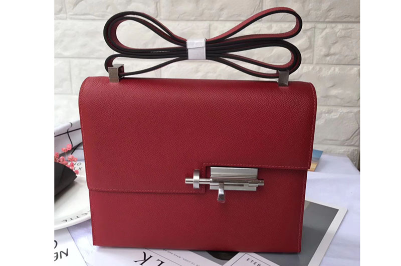 Hermes Verrou 23 Epsom Leather Mini Bags Red