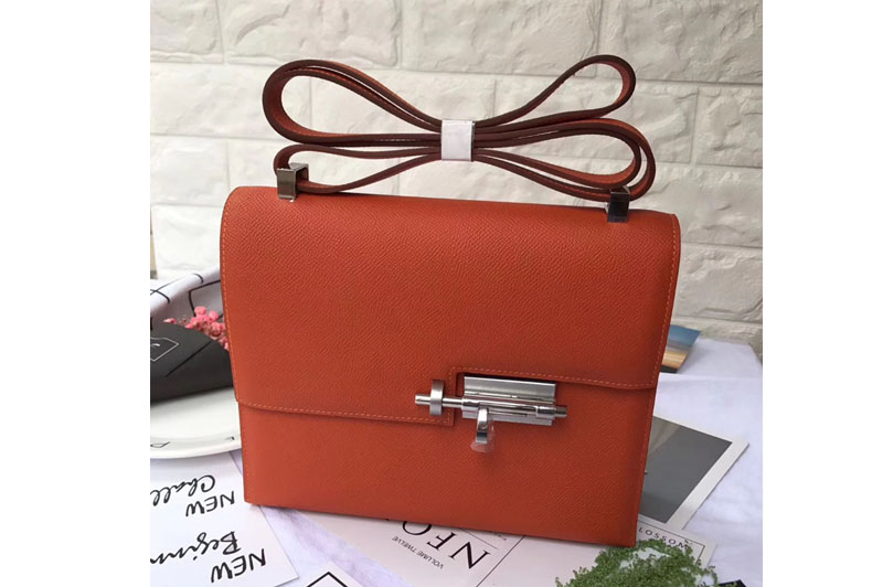 Hermes Verrou 23 Epsom Leather Mini Bags Orange