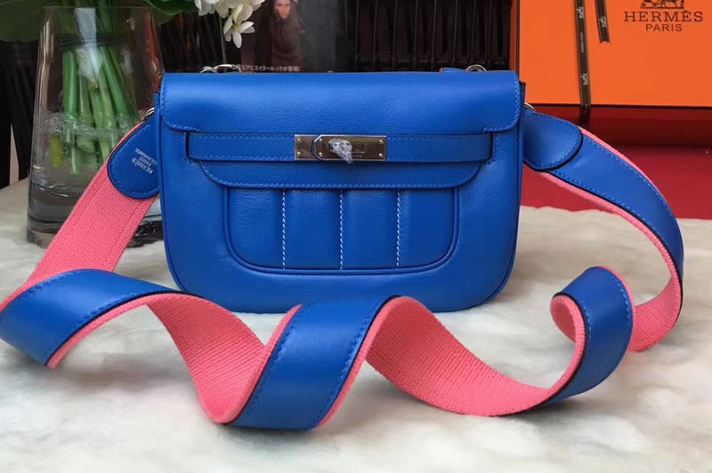 Hermes Berline Original Swift Leather Bags Blue