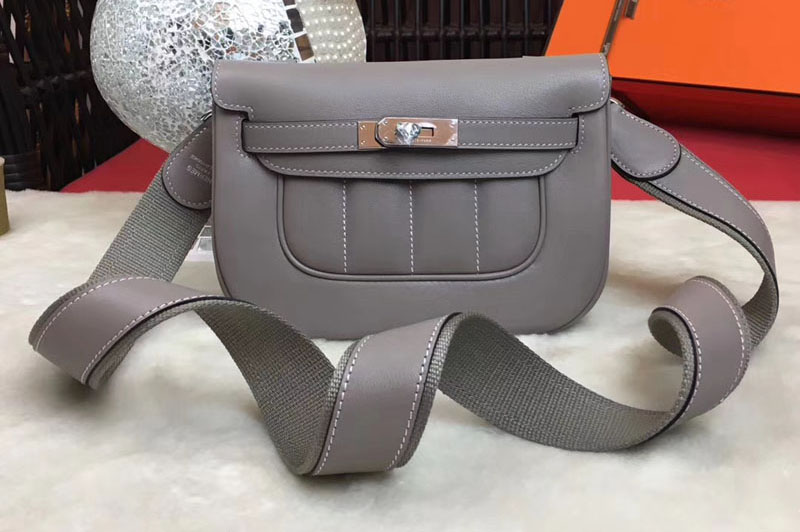 Hermes Berline Original Swift Leather Bags Grey