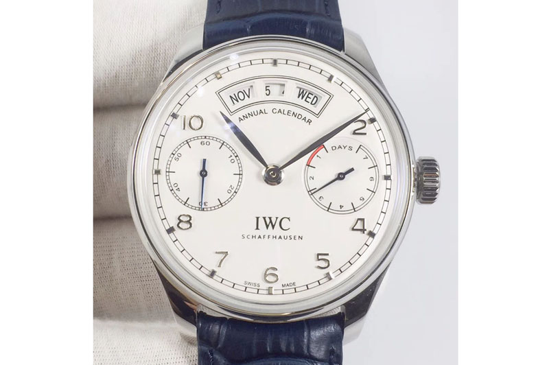 IWC Portuguese SS Real PR Real Annual Calendar IW503502 YLF White Dial