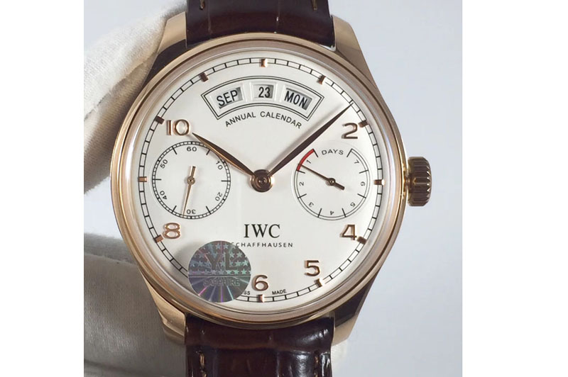 IWC Portuguese RG Real PR Real Annual Calendar IW503502 YLF White Dial