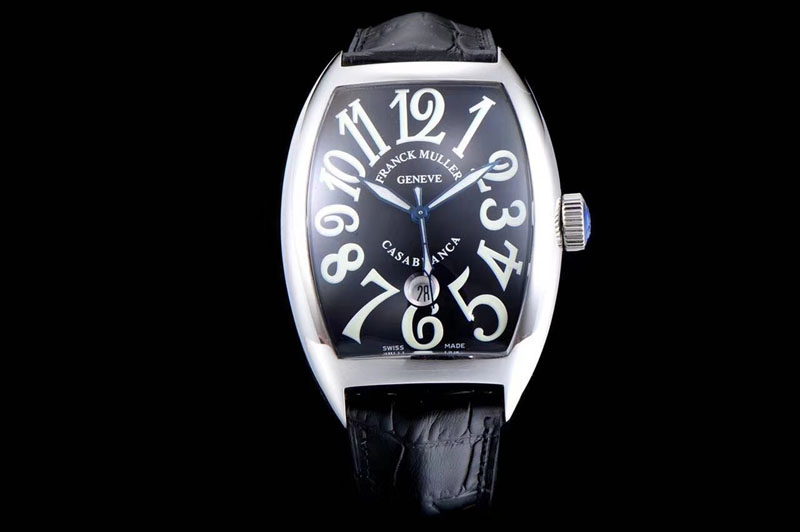 Franck Muller Casablanca with Date SS TW 1:1 Black Dial A2824