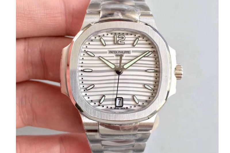 Patek Philippe Nautilus Jumbo Ladies 7118 PF 1:1 Best Edition White Textured Dial A324