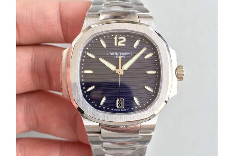 Patek Philippe Nautilus Jumbo Ladies 7118 PF 1:1 Best Edition Blue Textured Dial A324